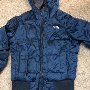 Women’s Large North Face 550 Down Fill Navy Blue coat